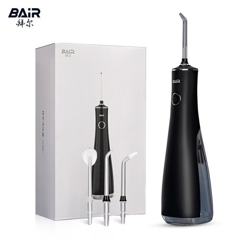 拜尔便携充电式冲牙器  水牙线M6（配3个喷嘴）白色